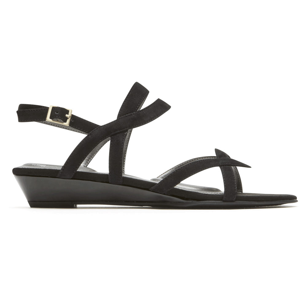 Rockport Singapore Womens Sandals - Total Motion Zandra Slingback Black - FQ3725104